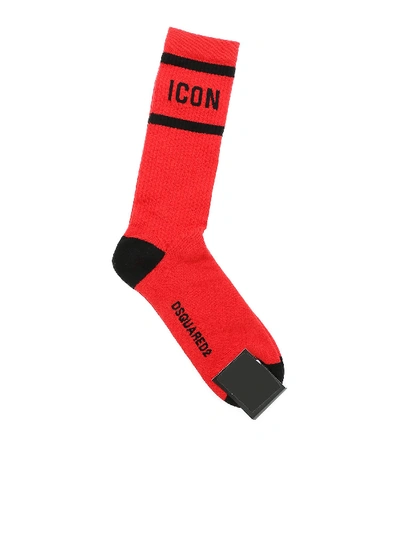Shop Dsquared2 Icon Socks In Red