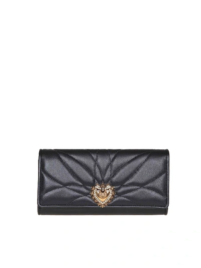 Shop Dolce & Gabbana Devotion Continental Large Wallet In Black
