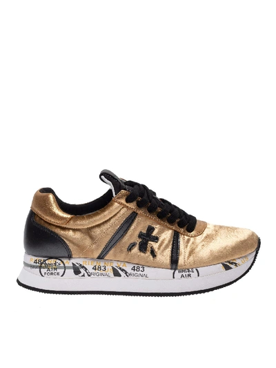Shop Premiata Conny Sneakers In Gold Color