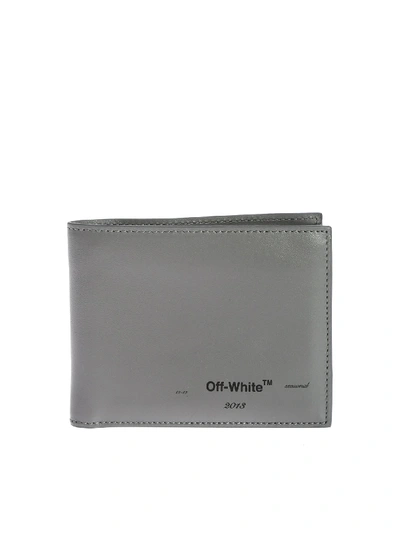 Shop Off-white Logo Bifold Wallet In Gray In Grey