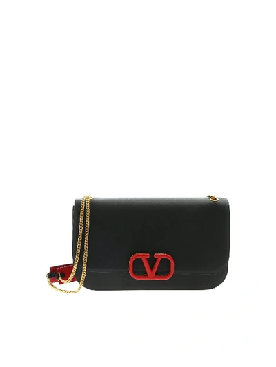 Shop Valentino Vlock Shoulder Bag In Black