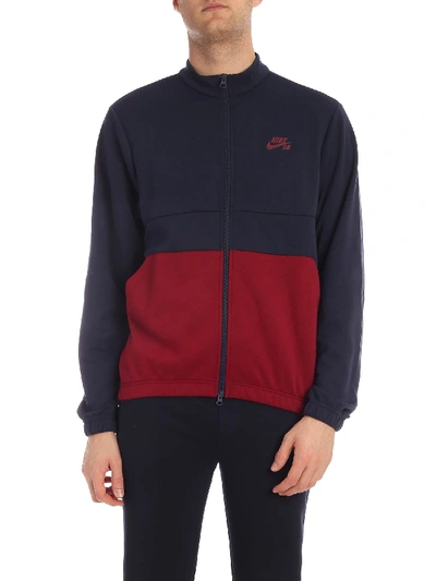 Shop Nike Sb Sweatshirt In Blue And Burgundy