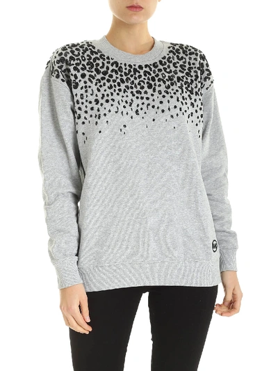 Shop Michael Kors Jeweled Animelier Motif Sweatshirt In Grey