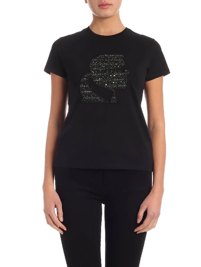 Shop Karl Lagerfeld Karl Bouclè T-shirt In Black