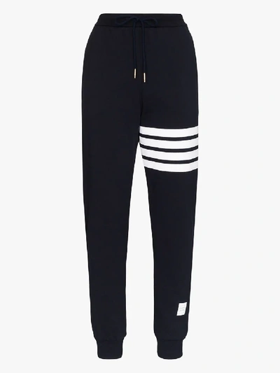 Shop Thom Browne Classic Four Stripe Track Pants In Blue