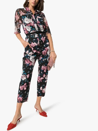 Shop Erdem Vala Floral Jumpsuit In Black