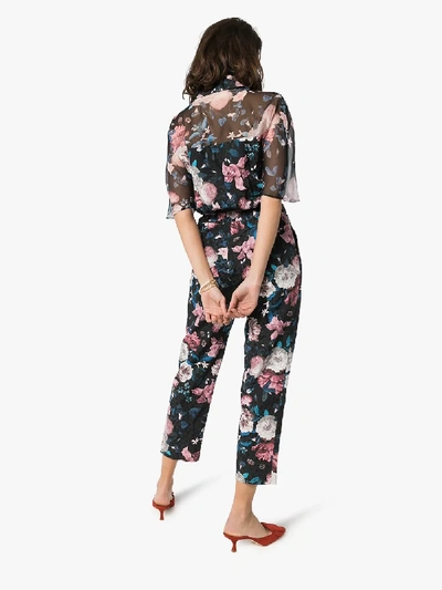 Shop Erdem Vala Floral Jumpsuit In Black