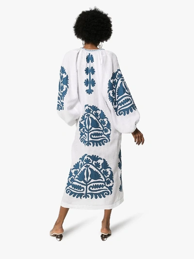 Shop Vita Kin Shalimar Embroidered Linen Dress In White