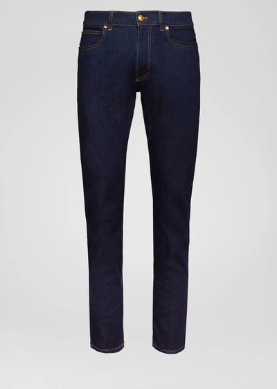 Shop Versace Slim Fit Jeans In Blue