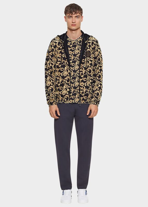 Versace Barocco Net Zip-front Jacket In Print | ModeSens