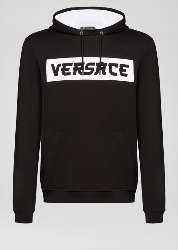 Versace Logo Hoodie In Black Modesens