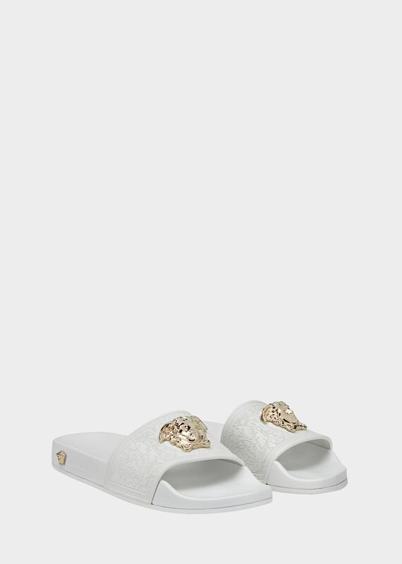 versace slides white