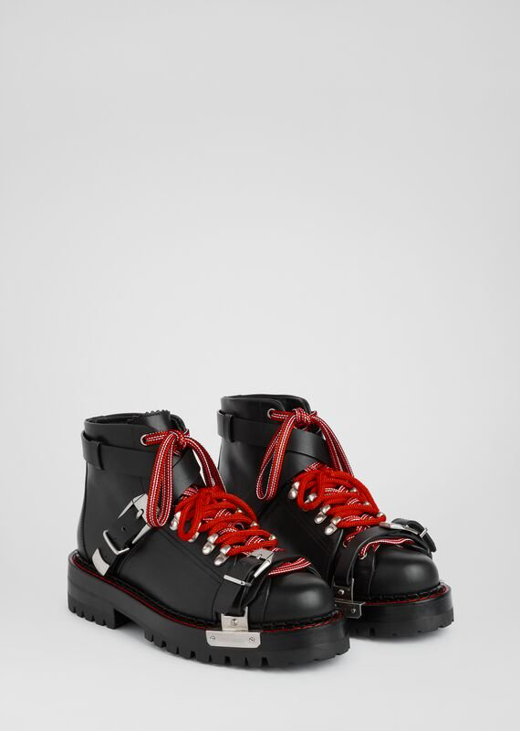 versace lace up boots