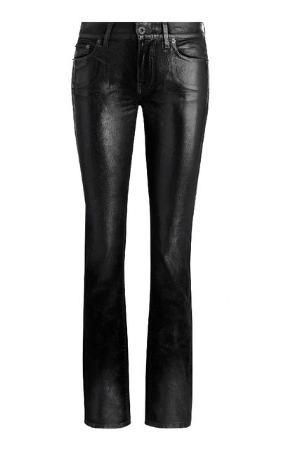 Shop Ralph Lauren 160 Slim Lacquered Jeans In Black