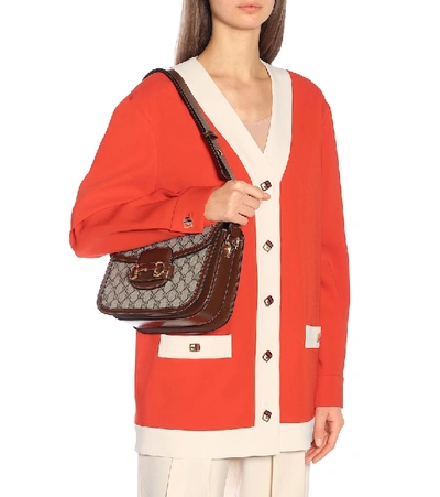 Gucci Horsebit 1955 Gg Shoulder Bag In Brown