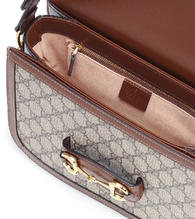 Gucci Horsebit 1955 Gg Shoulder Bag In Brown