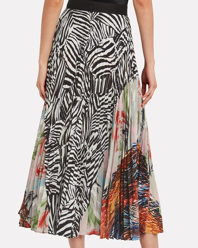 Shop Missoni Mixed Print Pleated Skirt In Zebra/mixed Print