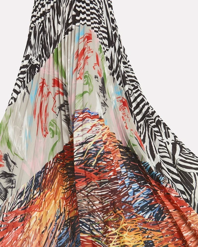 Shop Missoni Mixed Print Pleated Skirt In Zebra/mixed Print
