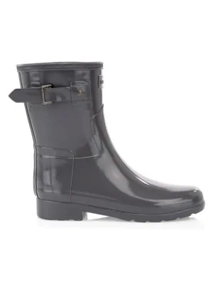 short gray rain boots