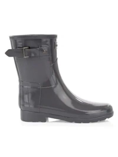 Shop Hunter Women's Original Short Gloss Rain Boots In Stratus