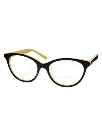 Shop Aqs Women's Jane 53mm Optical Glasses In Black Yellow