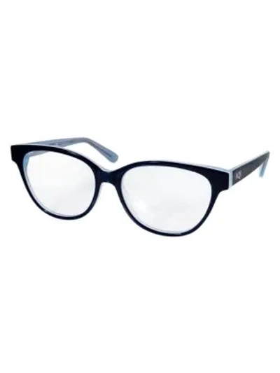 Shop Aqs Women's Aria 54mm Square Optical Glasses In Navy Blue