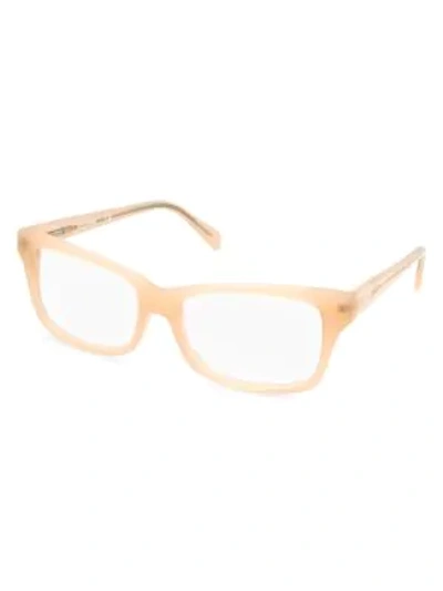 Shop Aqs Women's Sylvester 51mm Square Optical Glasses In Beige