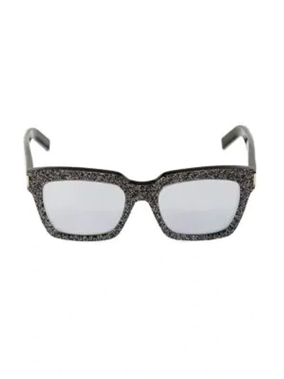 Shop Saint Laurent 54mm Glitter Square Sunglasses In Multi