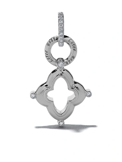 Shop Loree Rodkin 14kt Gold Diamond Quatrefoil Pendant In Silver