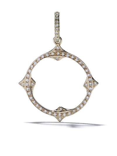Shop Loree Rodkin 14kt Gold Diamond Open Gothic Point Circle Pendant
