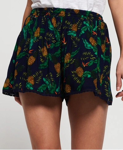 Shop Superdry Women's Dylan Beach Shorts Multiple Colours / Maya Pineapple Navy - Size: 8