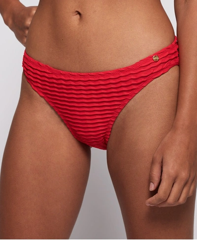 Shop Superdry Ocean Wave Bikini Bottom In Red