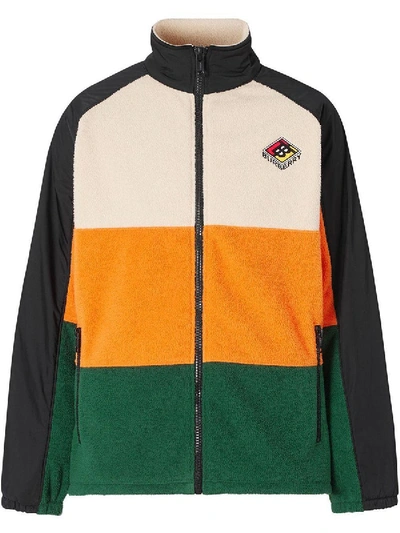 Shop Burberry Multicolored Panel Jacket