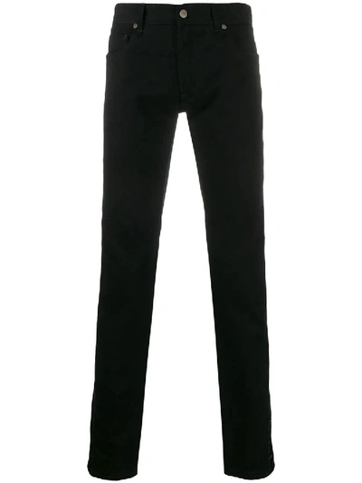 Shop Fendi Black Slim Fit Ff Jeans