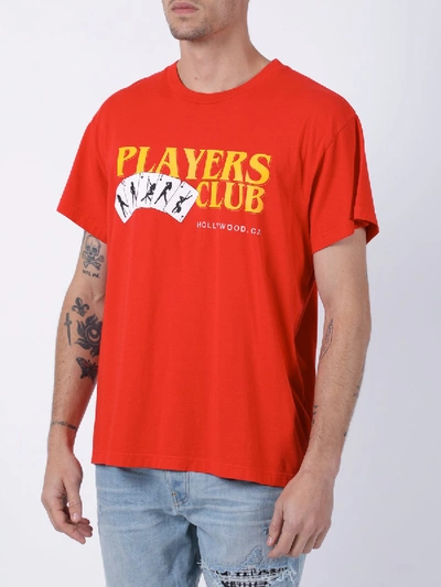 Shop Amiri Players Club T-shirt Red