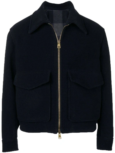 Shop Ami Alexandre Mattiussi Patch Pockets Jacket Blue