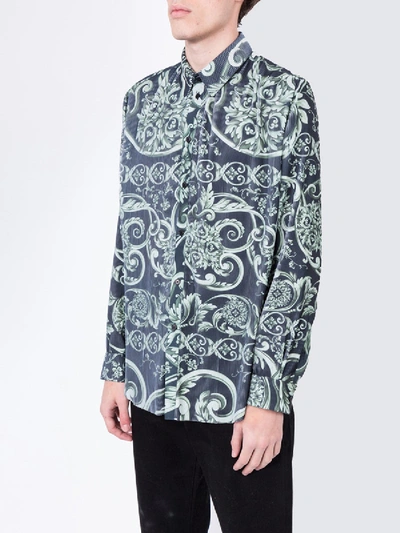 Shop Martine Rose Pleated Baroque Print Shirt