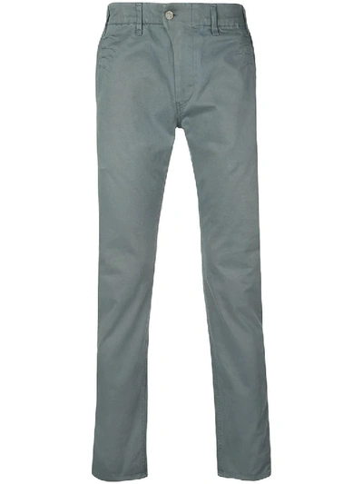 Shop Julien David Blue Slim-fit Pants
