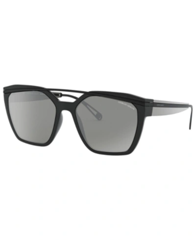 Shop Giorgio Armani Women's Sunglasses, Ar8125 In Black/grey Mirror Silver