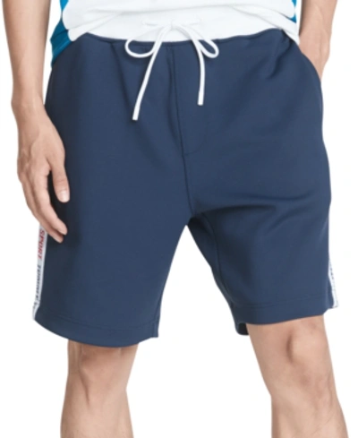 Shop Tommy Hilfiger Men's Arnold Logo Taped Shorts In Navy Blazer