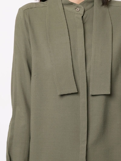 Shop Strateas Carlucci Wrap-neck Collar Shirt In Green