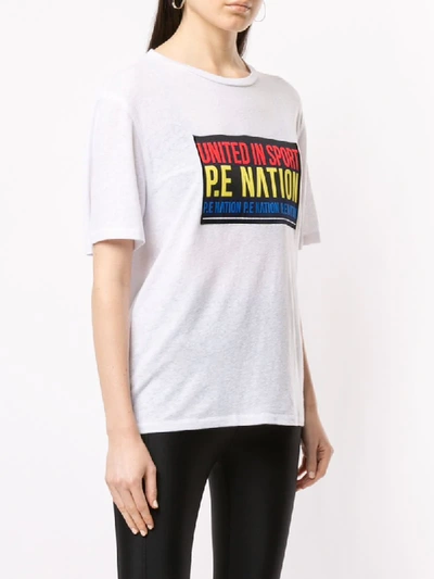 Shop P.e Nation Extend Crew Neck T-shirt In White
