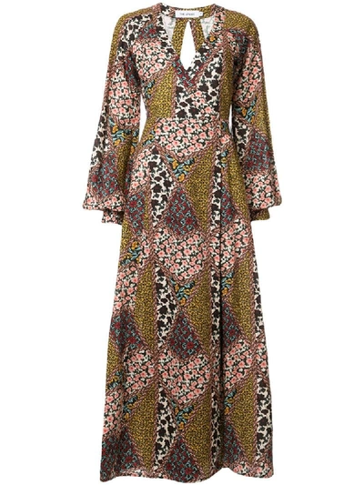 Shop The Upside Mixed Floral-print Wrap Dress In Multicolour