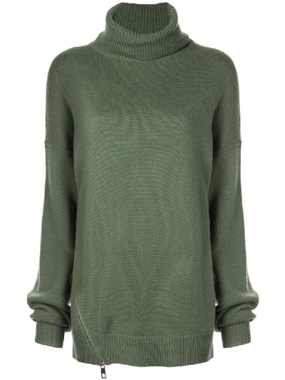 Shop Tibi Turtleneck Jumper In Green