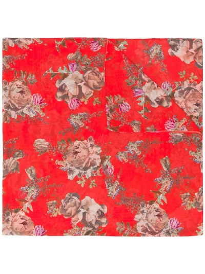 Shop Preen By Thornton Bregazzi Floral Embroidered Scarf In Red