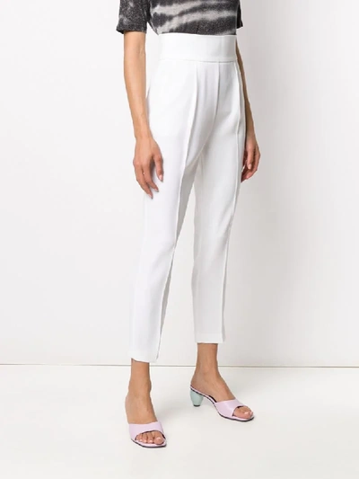 Shop Pinko High-waisted Tapered Trousers In White