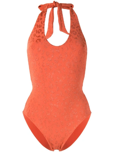 Shop The Upside Edie Leopard One-piece In Orange