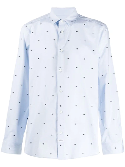 Shop Kenzo Eye Pattern Shirt In Blue