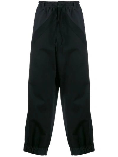 Shop Y-3 Wide-leg Track Pants In Black