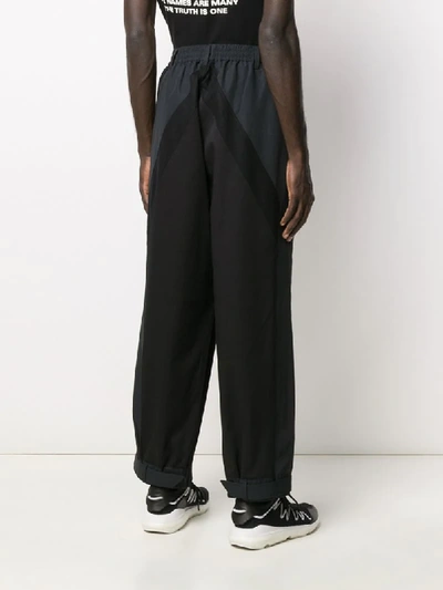 Shop Y-3 Wide-leg Track Pants In Black